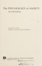 Cover of The psychology of anxiety
