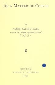 Cover of As A Matter Of Course