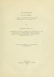 Cover of The Development of the Theatre