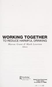 Cover of Working together to reduce harmful drinking